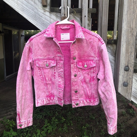 asos pink denim jacket